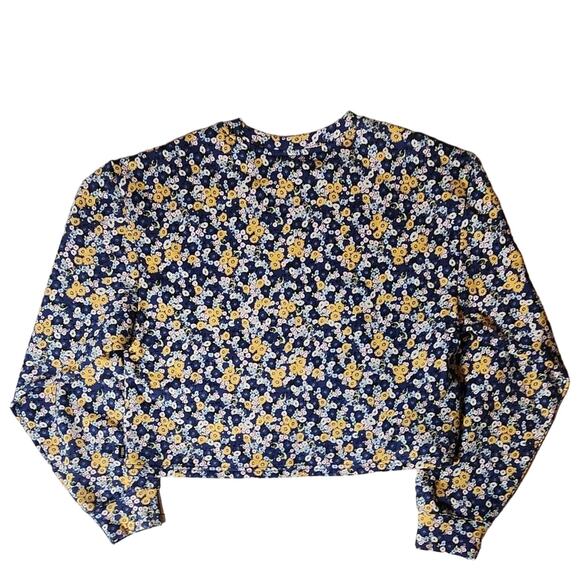 VANS Deco Ditzy Cropped Pullover Crew Fleece Flower Print Large - Picture 4 of 4